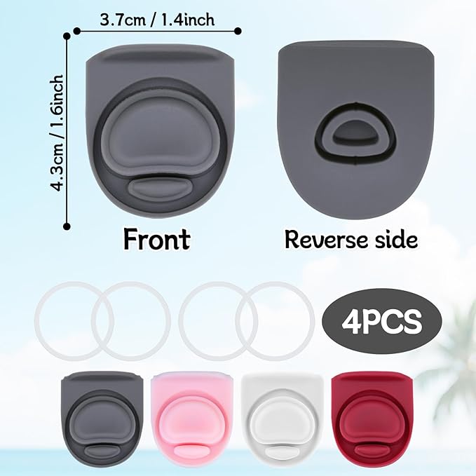 4 Sets Replacement Seal Gasket Stoppers for Owala Freesip Cap Mouth,Silicone O Sealing Ring Parts Water Bottle Top Lid Accessories for Owala Freesip 16/19/24/32/40oz（4 Colors 4）