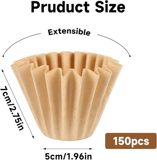 200 Count 5 Cup Coffee Maker Filters Compatible with Mr Coffee – Natural Unbleached Paper Coffee Filters, Disposable Coffee Filters for Mini Brew 5-Cup Brewers (200)