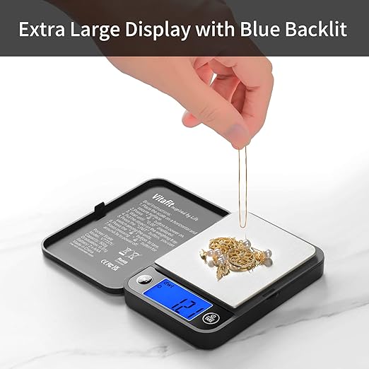Vitafit 500g Digital Pocket Scale,High Accuracy Assured by Scale Professional Factory Since 2001, Gram Scale 0.01g for Multifunction: Lab,Food, Kitchen,Coffee,Jewelry; Black