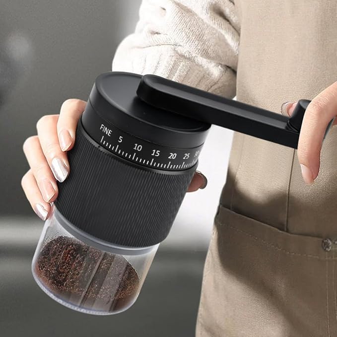 Manual Coffee Grinder With Ceramics Burr For Espresso, Hand Coffee Bean Mill with 30g Capacity & Crank for Travel Camping Office Home