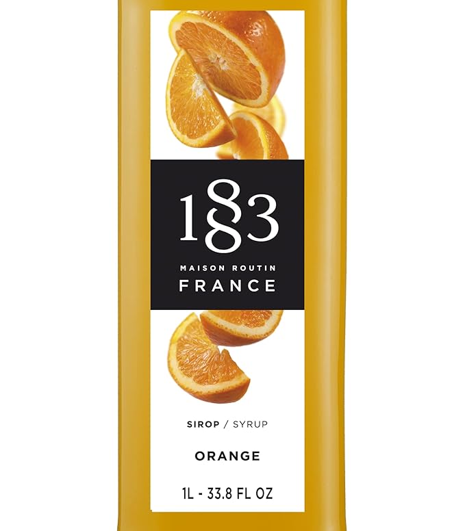 1883 Orange Syrup for Drinks, Made in France, 1 Liter Glass Bottle