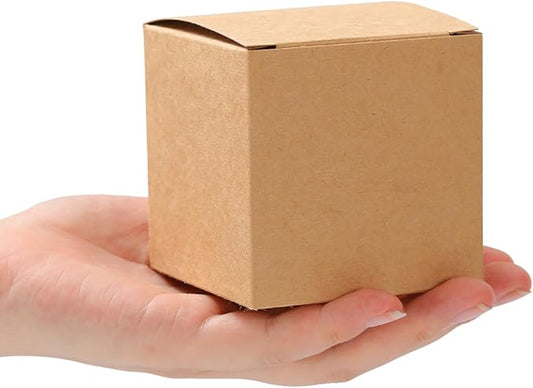 100 Pack Push-Form Gift Boxes 3x3x3 Mini Gift Boxes with Lids for Cookies Candies, Mugs,Candles,Ornaments,Treats & Crafting - Bulk Small Boxes for Bridesmaid Proposal,Wedding,Birthday & Party Favor, Brown