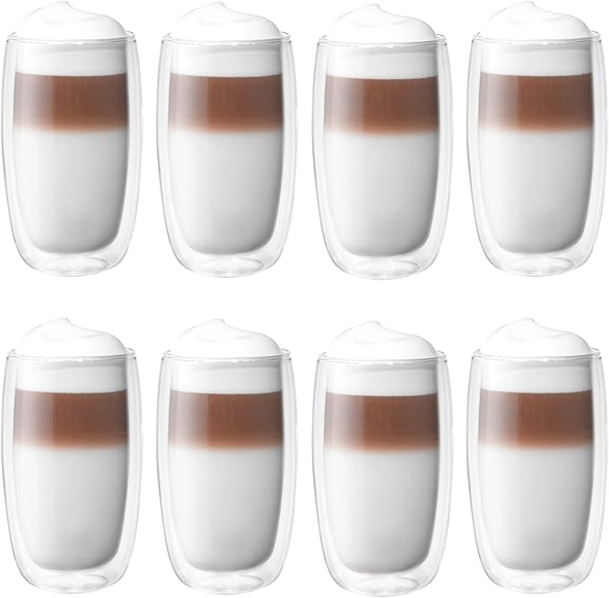ZWILLING Sorrento 8-pc Double-Wall Glass Latte Cup Set