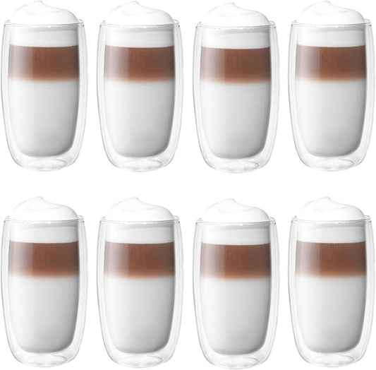 ZWILLING Sorrento 8-pc Double-Wall Glass Latte Cup Set