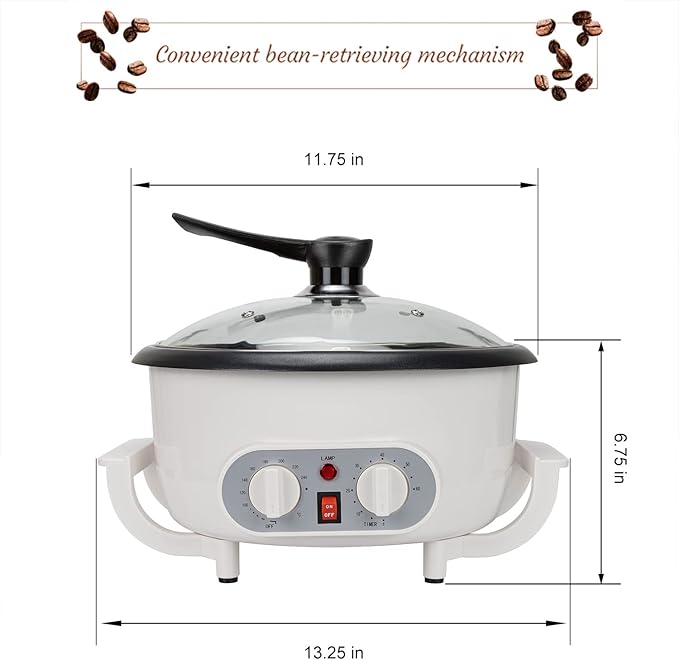 Upgraded Coffee Roaster Machine with Timer, 110V Coffee Roaster for Home Use, Beginner-Friendly Coffee Bean Roaster