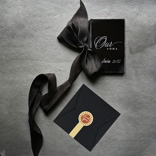 Small Black Boxes for Gifts, 10 PCS Gift Box with Stickers for Thanksgiving, Anniversaries, Party, Birthday, Graduations, and More(4.75” x 4.75” x 3.53”)