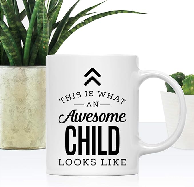 Andaz Press 11oz. Ceramic Coffee Tea Mug Thank You Gift, This is What an Awesome Child Looks Like, 1-Pack, Birthday Christmas Gift Ideas Coworker Him Her, Includes Gift Box