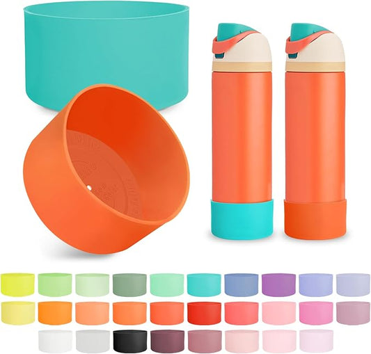 2PCS Silicone Boot for Owala 24oz FreeSip Water Bottle, Anti-Slip Scratch-Resistant Bottom Sleeve, Protective Sports Bottles Accessories, BPA-Free