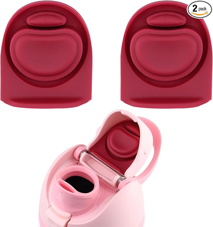 2 Pcs Replacement Rubber Seal Stopper Compatible with Owala FreeSip,Water Bottle Top Gasket Lid for Owala 16/19/24/32/40oz Seal Mouth Cap Silicone Stopper Parts Insert Accessories（Wine Red）