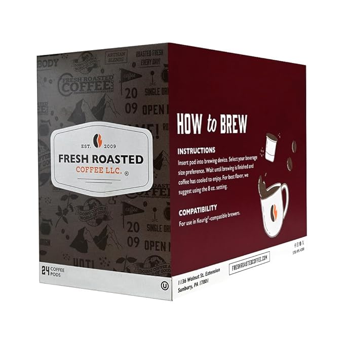 Fresh Roasted Coffee, Decaf French Vanilla, Flavored Coffee Pods, 72 Count