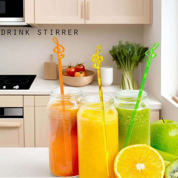 50 Pcs 6.5" Extra-Long Plastic Cocktail Swizzle Sticks, Unique Tropical Design Drink Stirrers Reusable Novelty Swizzle Sticks for Cocktails, Juices, and Party Beverages