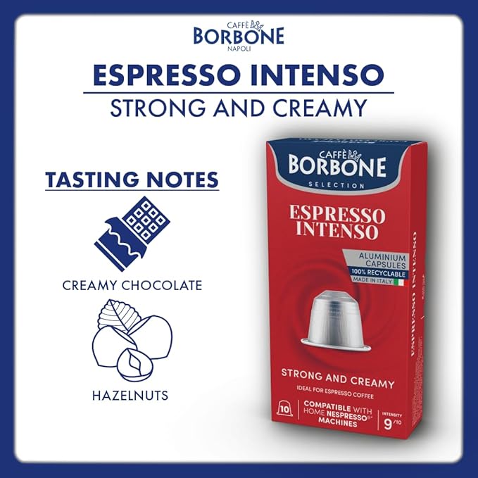 Caffè Borbone Espresso Intenso Aluminum Capsules Compatible with Nespresso Original Machines, Dark Roast, 100 Count