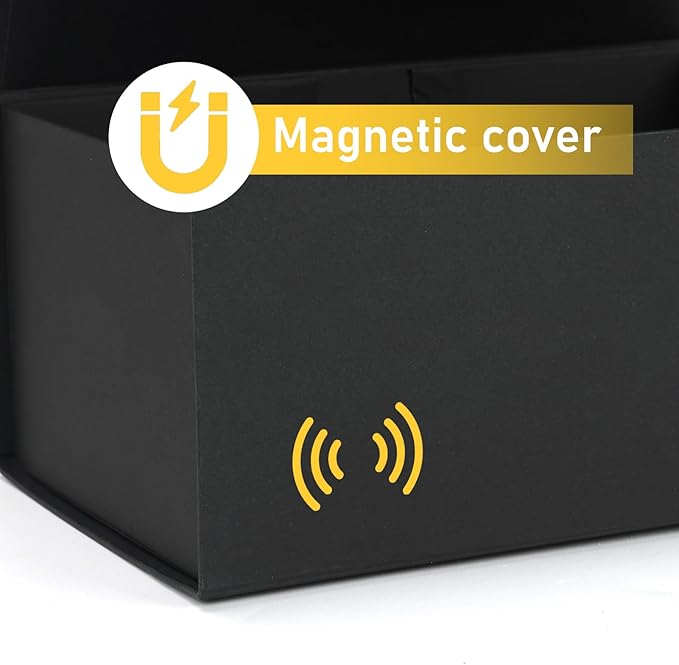 Ditwis 9x6x4 Inches Gift Box with Magnetic Closure Lid, Black Magnetic Box for Wedding, Groomsmen Bridesmaid Proposal, Birthdays, Mother's Day, 1 Pack