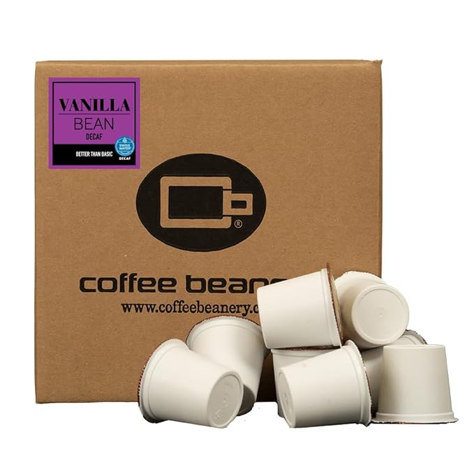 Vanilla Bean Decaf Coffee Pods by Coffee Beanery | 192ct Bulk Flavored Decaf Coffee Pods Medium Roast Coffee