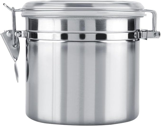 Stainless Steel Coffee Canister, Container Vacuum Sealed Storage Jar with Airtight Clamp Lid for Sugar Tea Bean (Medium 4.75L)