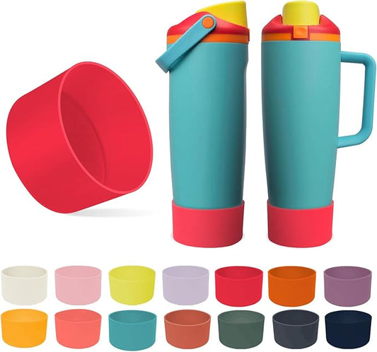 Silicone Boot for Owala 30oz & 40oz FreeSip Sway Bottles & Tumblers - Non-Slip, Scratch-Resistant, Stability Enhancer, Available in 12 Colors (Summer sweetness Red)