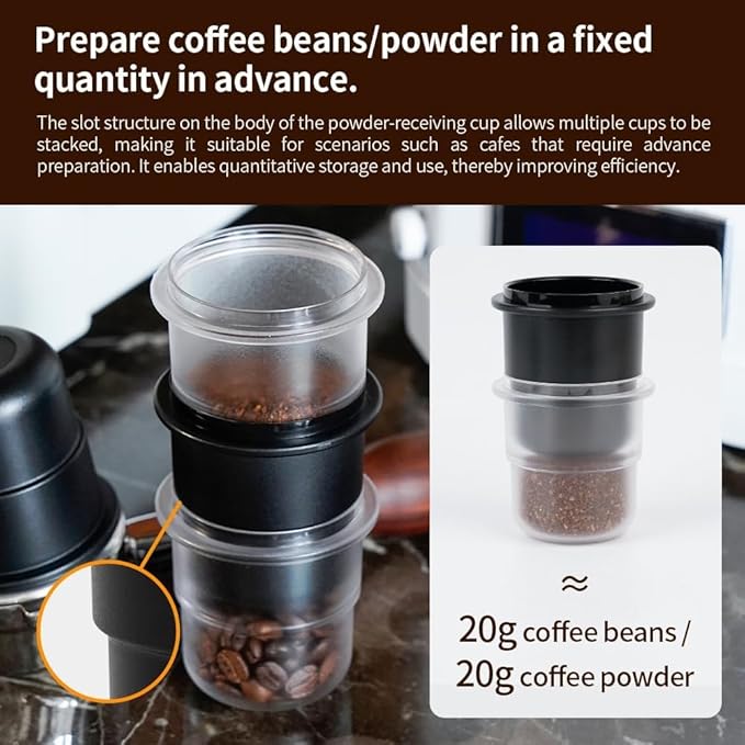 watchget 58mm Dosing Cup Espresso Coffee Dosing Cup Compatible with 58mm Portafilters Plastic Espresso Dosing Cup Coffee Machine Accessories, Frosted Transparent