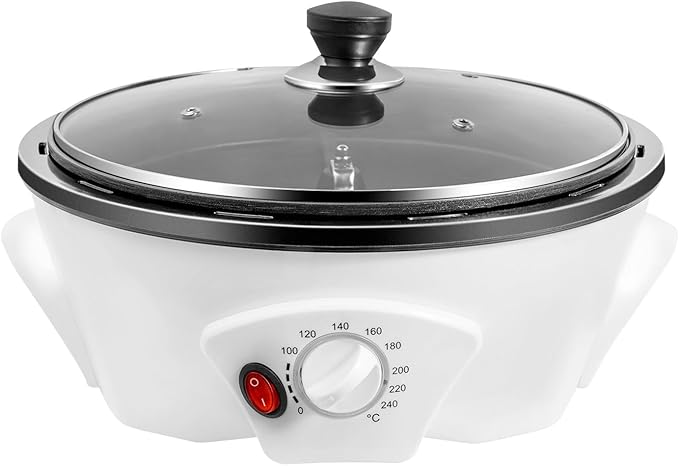 QUNNYINE Home Coffee Roaster, Electric Coffee Bean Roaster, Nut Peanut Cashew Chestnuts Roasting Machine, 0-240℃ Temperature Adjustment, for Home Use