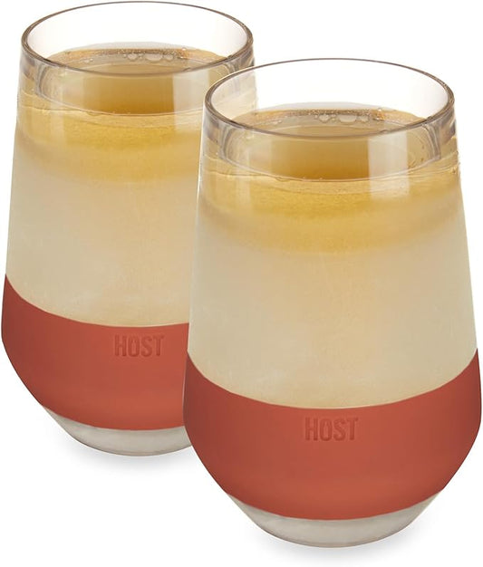 Host Freeze XL Wine Glass Cooling Cup, Double Walled Insulated Freezable Drink Chilling Tumbler for Aperol Spritz 12 Ounces Terra Cotta