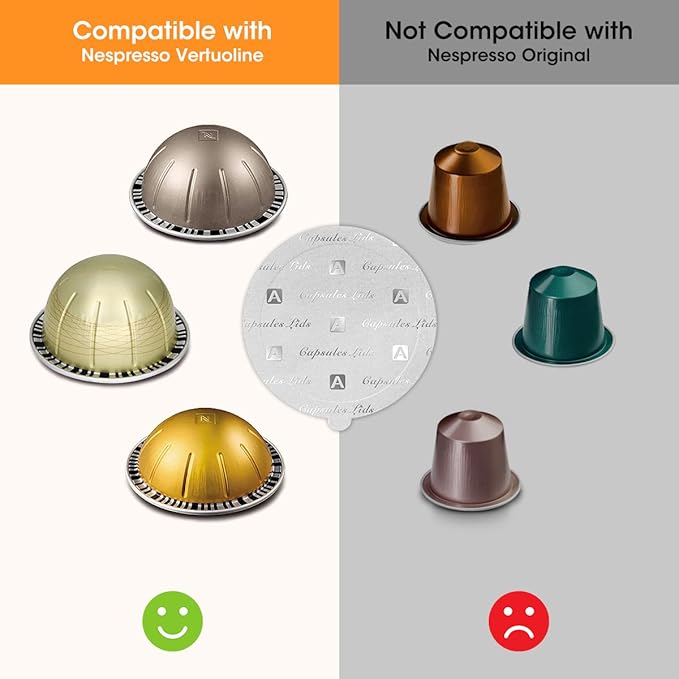 Aieve 120Pcs Aluminum Foil Seals Lid for Reusable Nespresso Pods Vertuo Compatible with Nespresso Refillable Capsule
