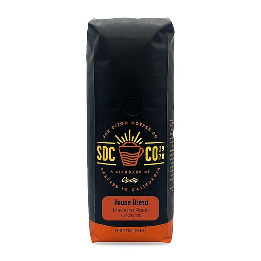 San Diego Coffee House Blend, Medium Roast, Ground Coffee, 16-Ounce Bag Café molido tostado