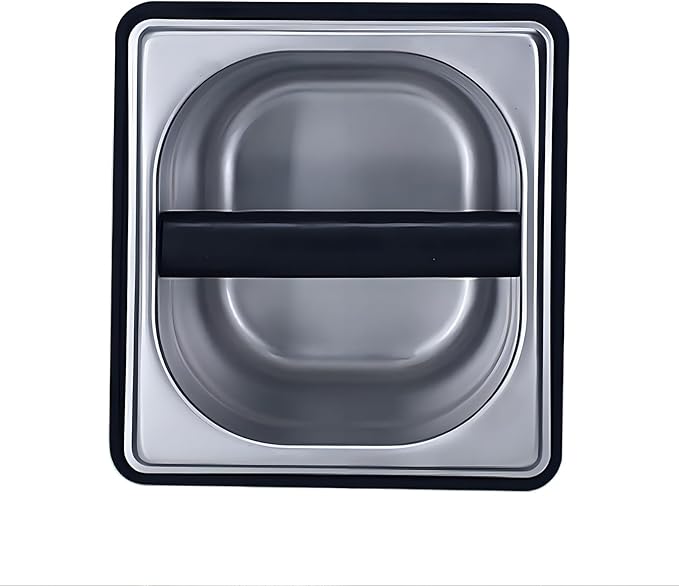 Espresso Knock Box,Large capacity Stainless Steel coffee knock box,espresso grounds knock box Suitable for use in cafés and homes(7.28 x 6.8 x 4.25 inch)