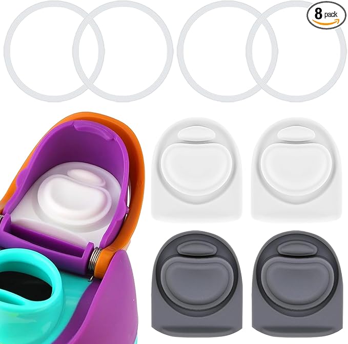 4 Sets Replacement Rubber Stopper and O Ring Gasket Compatible with Owala FreeSip 24oz 32oz,Water Bottle Lid Insert Cap Seal Parts for Owala 16/19/24/32/40oz Mouthpiece Accessories Z4K16