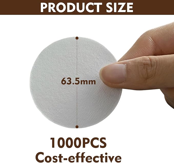 1000 Pcs Round Disposable Coffee Filters Paper Compatible with Aeropress Coffee Makers