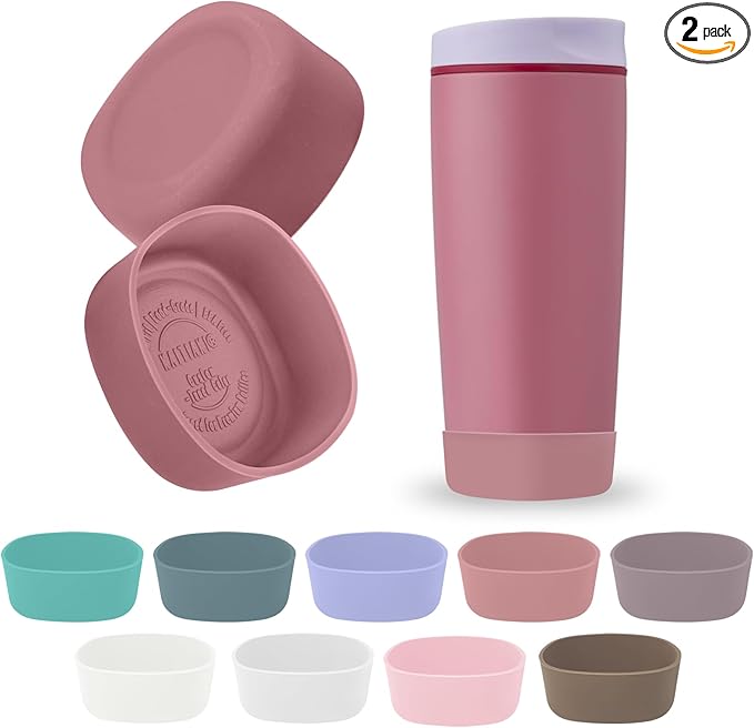 2Pcs Silicone Boot for Owala SmoothSip Slider Coffee Tumbler 20oz 12oz, Anti-Slip Sleeve for Travel Coffee Mug, Protective Accessories for Owala BPA Free (Crochet Queen)
