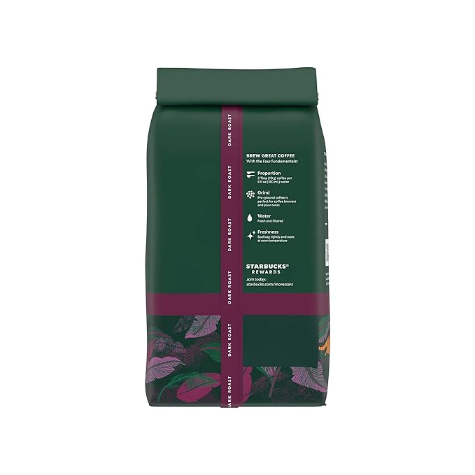 Starbucks Ground Coffee, Dark Roast Hot or Iced Coffee, Single-Origin Sumatra, Six 12 oz Bags