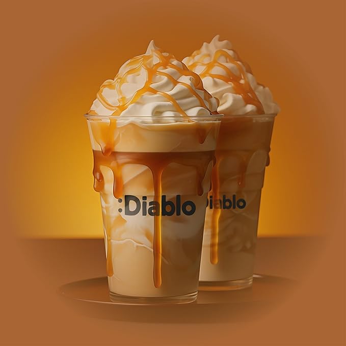 Diablo Sugar Free Salted Caramel Dessert Sauce – Belgian Premium Coffee Bar Accessory, Syrup, Waffle, Pancake, Cereal, Cake & Ice Cream Topping, 360g (12.7oz)
