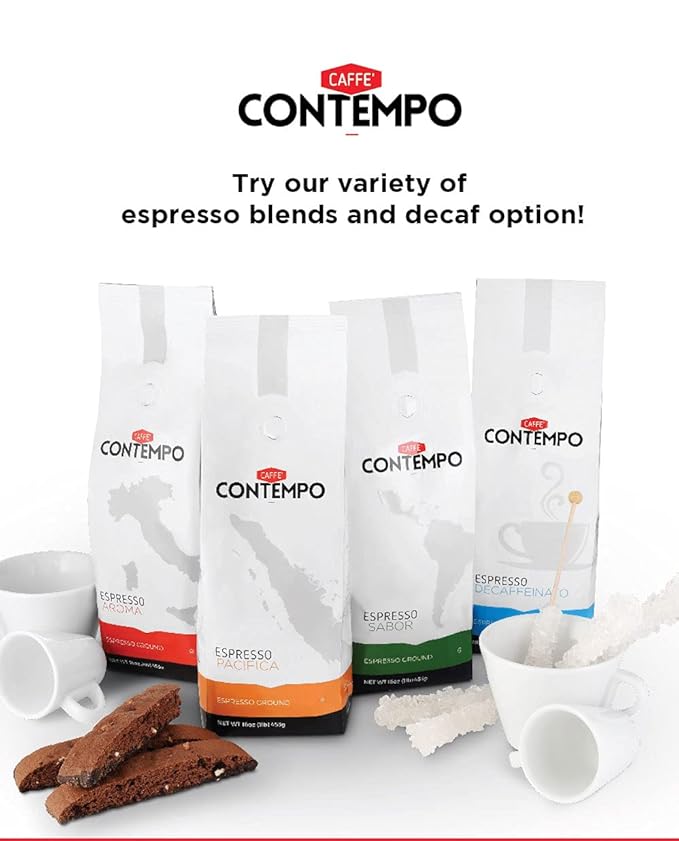 CAFFÉ CONTEMPO Italian Style Espresso, Aroma Blend, 2 LB Whole Bean, Dark Roast, Freshly Roasted Coffee