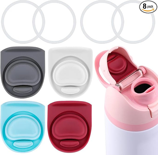 4 Sets Replacement Seal Gasket Stoppers for Owala Freesip Cap Mouth,Silicone O Sealing Ring Parts Water Bottle Top Lid Accessories for Owala Freesip 16/19/24/32/40oz（4 Colors 12）