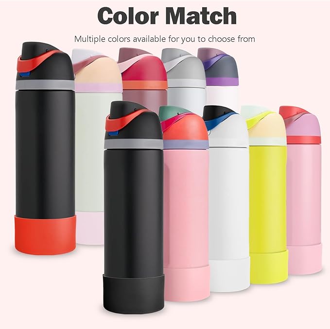 2PCS Silicone Boot for Owala 24oz FreeSip Water Bottle, Anti-Slip Scratch-Resistant Bottom Sleeve, Protective Sports Bottles Accessories, BPA-Free