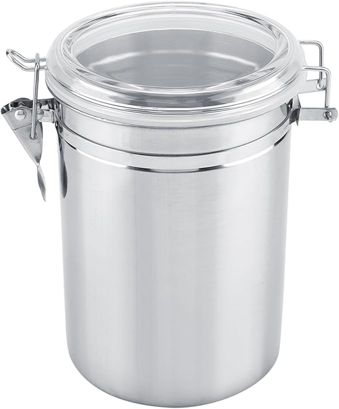 Cocoarm Stainless Steel Coffee Canister, Container Vacuum Sealed Storage Jar with Airtight Clamp Lid for Sugar Tea Bean (Extra Large 57L 13.1 X 14.4 X 18.5in)
