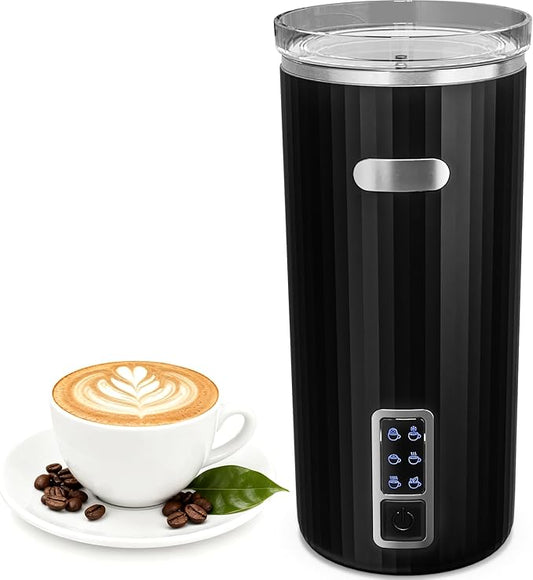 Milk Frother, 6-in-1 Electric Milk Steamer, 8.5oz/250ml Automatic Warm and Cold Foam Maker and Milk Warmer for Latte, Cappuccinos, Macchiato, From the Makers of Instant 400W, Black