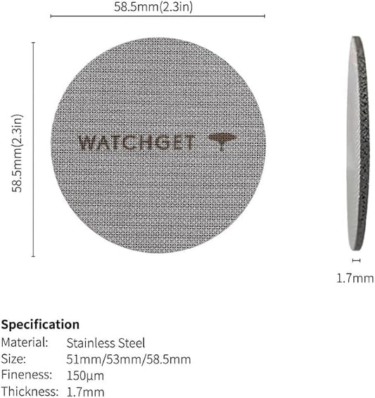 watchget 58.35 Espresso Puck Screen - Lower Shower Screen - 1.7mm Thickness Metal Reusable Coffee Filter for 58mm Protafilter Basket 316 Stainless Steel 150μm
