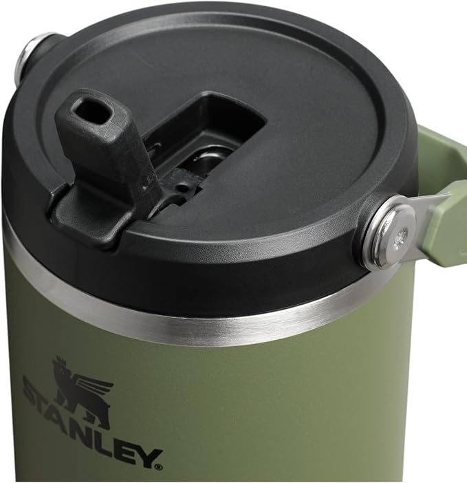 STANLEY IceFlow 2.0 Flip Straw Tumbler with Handle 40 oz | Twist On Lid and Flip Up Straw | Leakproof Water Bottle | Insulated Stainless Steel | BPA-Free | Dried Pine