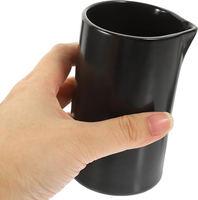DOITOOL Ceramic Creamer Pitcher Porcelain Milk Jug Pourer Coffee Milk Creamer Pitcher Sauce Container for Serving and Display, Black