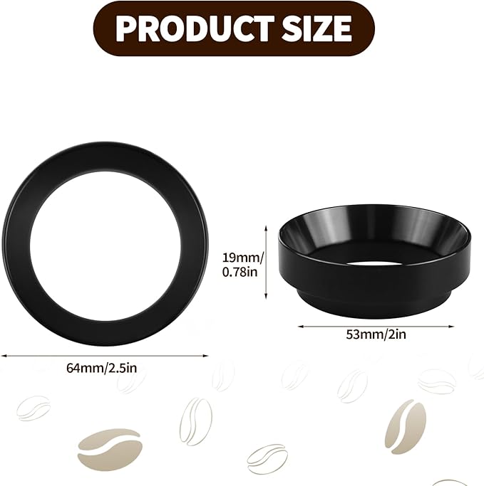 53mm Espresso Dosing Funnel with Magnetic, 53mm Portafilter Funnel, Dosing-Funnels, Compatible with Filter Espresso Dosings Funnels, 8 Magnets (Black)