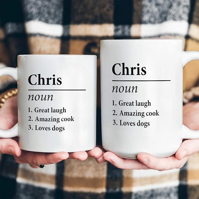 Joymade Personalized Ceramic Coffee Mug, Funny Custom Mug for Bestie, Friends, Couple, Coworker, Snowman Lovers (Funny Name Definition)