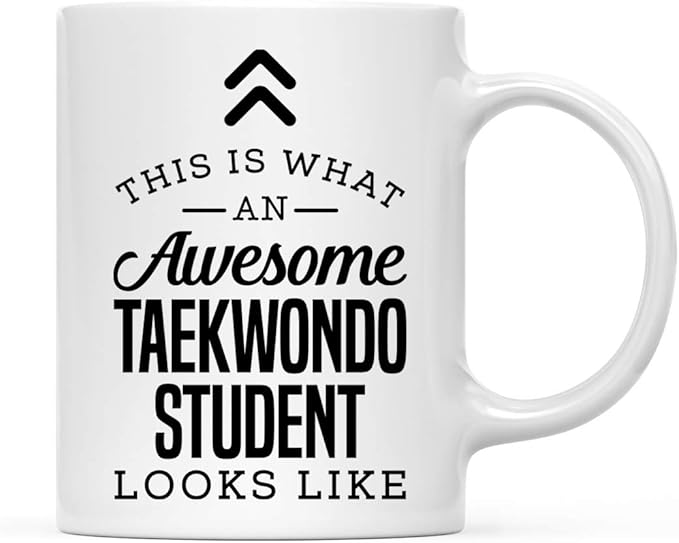 Andaz Press 11oz. Ceramic Coffee Tea Mug Thank You Gift, This is What an Awesome Taekwondo Student Looks Like, 1-Pack, Birthday Christmas Gift Ideas Coworker Him Her, Includes Gift Box
