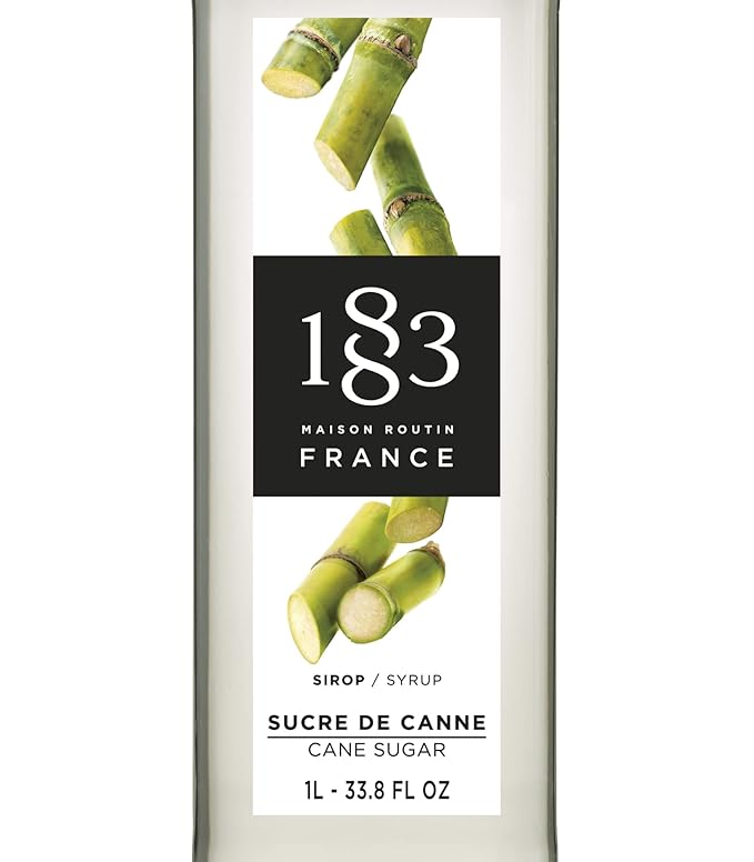 1883 Coffee Syrup, Pure Cane Sugar Syrup for Drinks, Made in France, 1 Liter Plastic Bottle