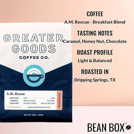 Bean Box Sampler - Roasted by Greater Goods Co., 2-Pack, Freshly Ground Coffee, Gourmet Coffee