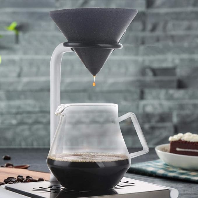Fdit Cone Shape Coffee Filter Alumina Ore Coffee Dripper Filters for 1-4 Cup Ceramic Pour Over Coffee Dripper Non-Porous for Home & Office Coffee Enthusiast and Baristas