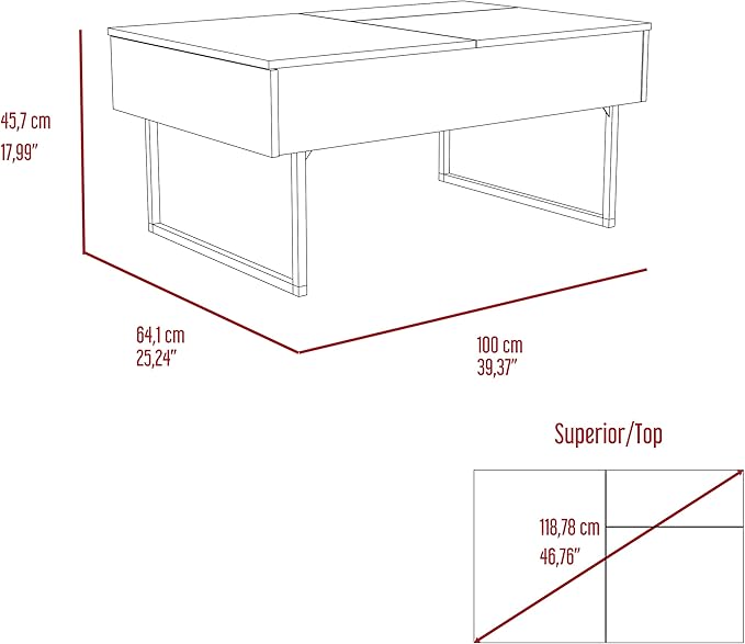 Lift Top Coffee, Two Legs, One Drawer Espresso,
