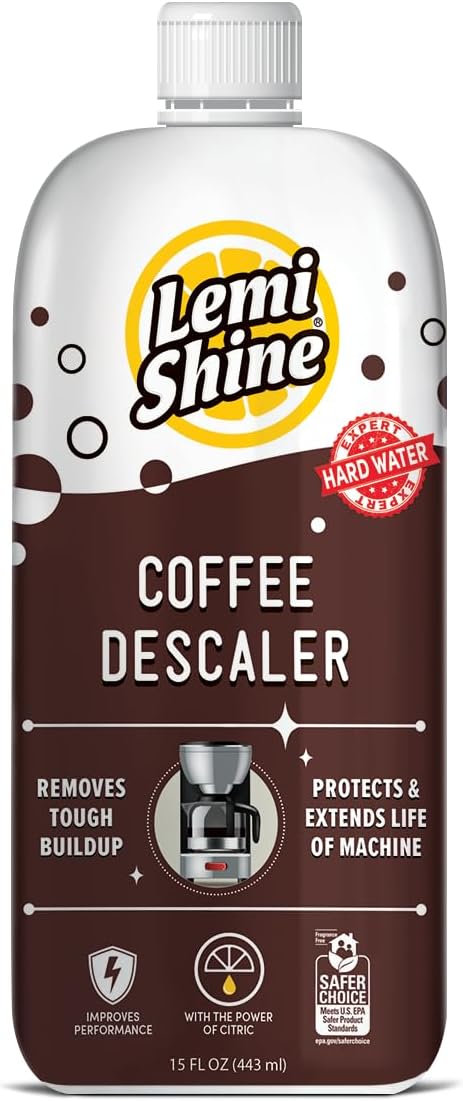 Lemi Shine Coffee Descaler - Food-Grade Citric Acid Coffee Maker Cleaner for Nespresso, Keurig, and More - 15 oz