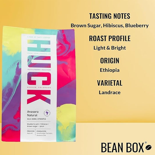 Ethiopia Anasora Natural - Roasted by Huckleberry Roasters - Freshly Ground Coffee - 5 Pound Bag