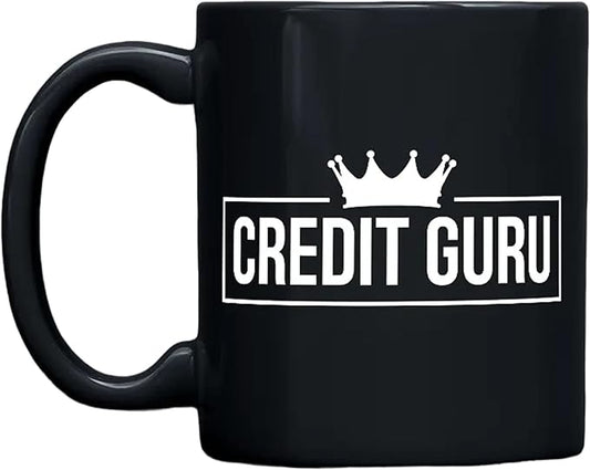 THE CEO Stylish Coffee Mug for Coffee Lovers - Premium Boss Mug with Gloss Finish - Premium Ceramic, Microwave Safe, 11oz Gift Mugs - Credit Guru (Black)