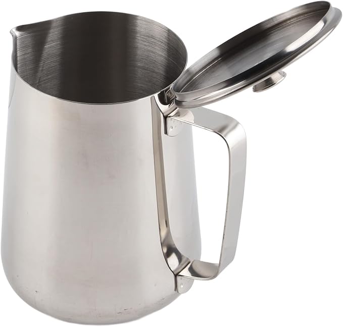 Espresso Steaming Pitcher, Stainless Steel Frothing Pitcher Milk Frothing Pitcher Jug with Lid Latte Coffee Art Tool (2000ml)